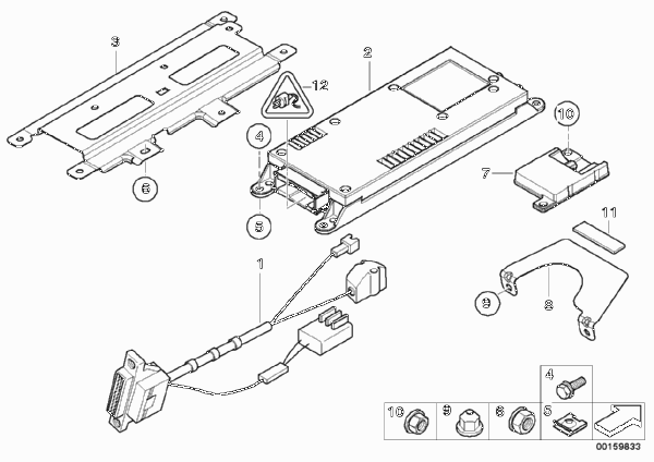 Детали SA 630 в багажнике для BMW E39 540i M62 (схема запчастей)