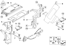 Детали SA 630 в багажнике для BMW E46 325Ci M54 (схема запасных частей)