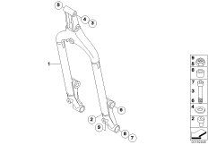 Передний лонжерон для BMW K15 G 650 Xcountry 07 (0164,0194) 0 (схема запасных частей)