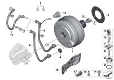 Вакуумный усилитель тормозов для BMW E91 320d N47 (схема запасных частей)