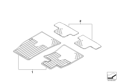Доосн. резиновыми ножными ковриками для BMW R56N Cooper N16 (схема запасных частей)