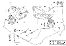 Подвеска двигателя для BMW E60 530xd M57N2 (схема запасных частей)