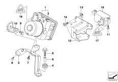 Гидроагрегат DSC/крепление/датчики для BMW E46 M3 CSL S54 (схема запасных частей)