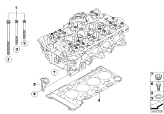 Головка блока цилиндров-доп.элементы для BMW E92N 316i N43 (схема запасных частей)