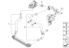 Система впуска воздуховода наддув.возд. для BMW R55 Cooper d W16 (схема запасных частей)