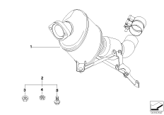 Дооснащаемый сажевый фильтр нерегулир. для BMW E83 X3 3.0d M57N (схема запасных частей)