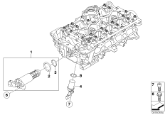 Головка бл.цил. - дополнит.эл.элементы для BMW E82 120i N43 (схема запасных частей)