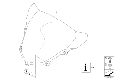 Ветрозащитный щиток, тонированный для BMW K43 K 1200 R Sport (0585,0595) 0 (схема запасных частей)