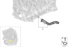 Водяной шланг системы охлаждения для BMW E84 X1 20dX N47 (схема запасных частей)