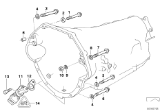 Крепление/дополнит.элементы КПП для BMW E38 L7 M73N (схема запасных частей)