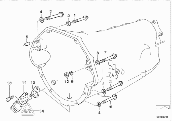 Крепление/дополнит.элементы КПП для BMW E38 750i M73 (схема запчастей)