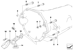 Крепление/дополнит.элементы КПП для BMW E38 750iLS M73N (схема запасных частей)