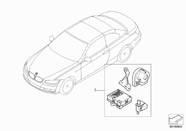 Комплект дооснащ.сист.охран.сигнализации для BMW E93N 325i N53 (схема запчастей)
