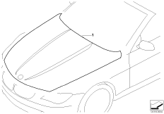 Индивидуальный капот для BMW E63 M6 S85 (схема запасных частей)