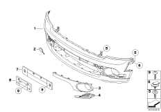 Облицовка аэродинамического к-та Пд для BMW R56 Cooper S N14 (схема запасных частей)