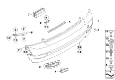 Облицовка аэродинамического к-та Зд для BMW R56 Cooper D W16 (схема запасных частей)