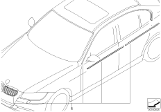 Дооснащение Chrome Line Exterieur для BMW E90 318i N46 (схема запасных частей)