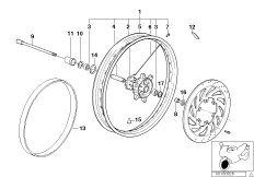 Колесо со спицами Пд для MOTO R13 F 650 GS 04 (0175,0185) 0 (схема запасных частей)