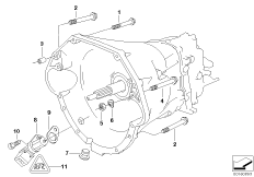 Крепление коробки передач для BMW E39 540i M62 (схема запасных частей)