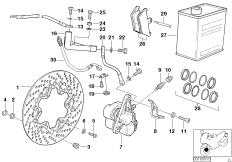 Тормозной механизм переднего колеса для MOTO 89V1 K 1 (0525,0535) 0 (схема запасных частей)