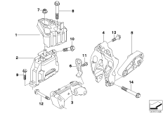 Подвеска двигателя для BMW R56 Cooper D W16 (схема запасных частей)