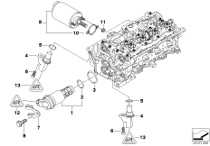 Головка бл.цил. - дополнит.эл.элементы для BMW E83N X3 2.0i N46 (схема запасных частей)