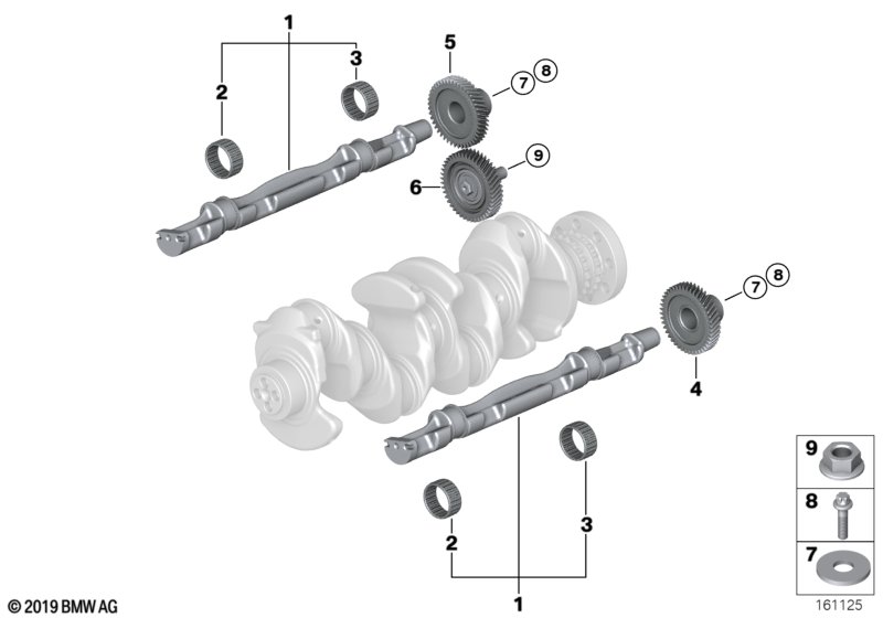 Балансир кривошипно-шатунного механизма для BMW F15 X5 25d N47S1 (схема запчастей)