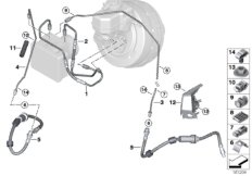Трубопровод тормозного привода Пд для BMW E81 116d N47 (схема запасных частей)
