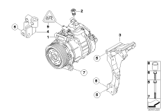 Компрессор кондиционера/дополн.элементы для BMW E90 M3 S65 (схема запасных частей)