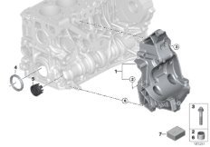 Блок цилиндров/дополнительные элементы для BMW E83N X3 1.8d N47 (схема запасных частей)