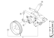 Насос гидроусилителя рулевого управления для BMW E83N X3 3.0d M57N2 (схема запасных частей)