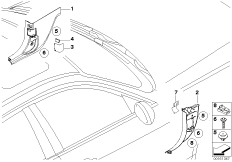 Боковая обшивка пространства для ног для BMW E91 335i N54 (схема запасных частей)