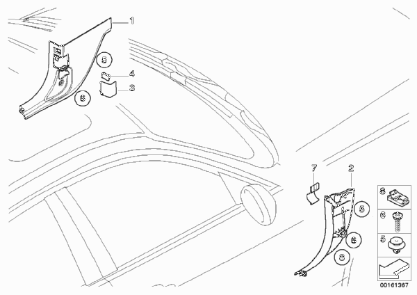 Боковая обшивка пространства для ног для BMW E93N 320i N46N (схема запчастей)