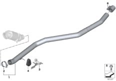 Передний дополнительный глушитель для BMW F15 X5 35iX N55 (схема запасных частей)