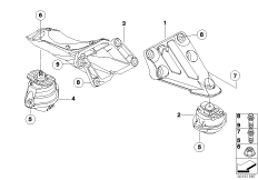 Подвеска двигателя для BMW E61N 530xi N52N (схема запасных частей)