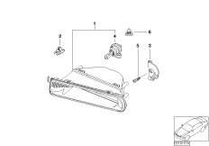 фары противотуманные для BMW E46 325ti M54 (схема запасных частей)