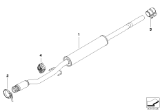 Передний дополнительный глушитель для BMW R55 Cooper d W16 (схема запасных частей)