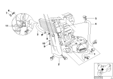 Патрубки радиатора/датчик температуры для BMW K15 G 650 Xcountry 07 (0164,0194) 0 (схема запасных частей)