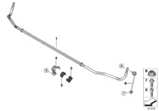стабилизатор задний для BMW E92 M3 S65 (схема запасных частей)