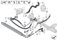 Маслопроводы гидроусилителя рул.управл. для BMW E91N 335xi N54 (схема запасных частей)