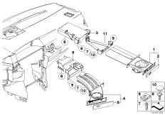 Подстаканник для BMW E61 530xi N52 (схема запасных частей)