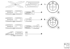 Эмблемы / надписи для BMW E70 X5 3.0si N52N (схема запасных частей)