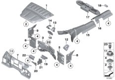 Звукоизоляция Пд для BMW RR3 Coupé N73 (схема запасных частей)