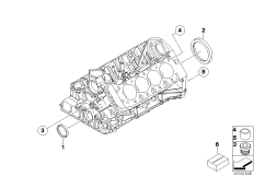 Блок цилиндров/дополнительные элементы для BMW E93 M3 S65 (схема запасных частей)