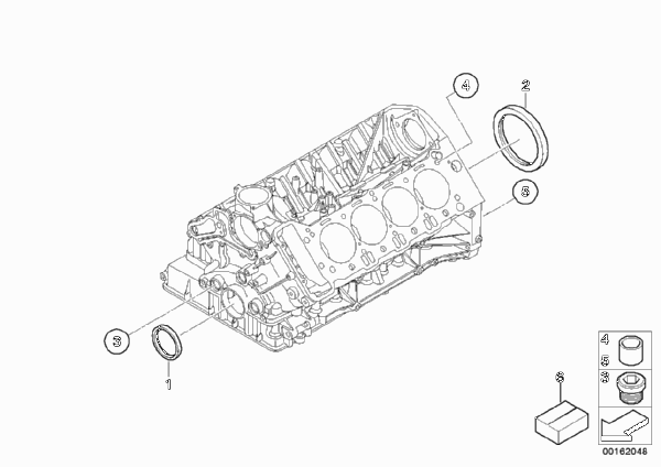 Блок цилиндров/дополнительные элементы для BMW E90N M3 S65 (схема запчастей)
