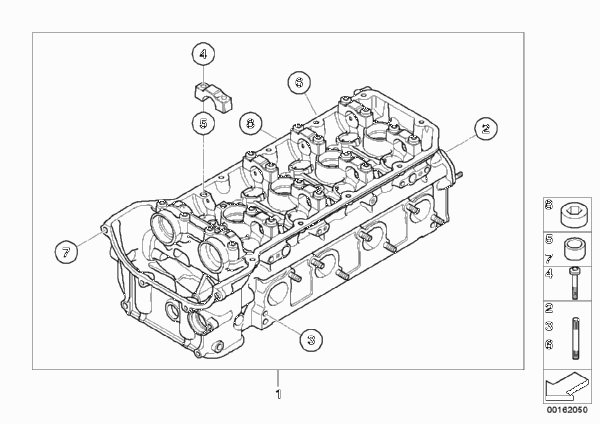 головка блока цилиндров для BMW E90N M3 S65 (схема запчастей)