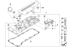 Крышка головки блока цилиндров для BMW E93 M3 S65 (схема запасных частей)