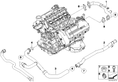 Трубопровод системы охлаждения для BMW E93N M3 S65 (схема запасных частей)