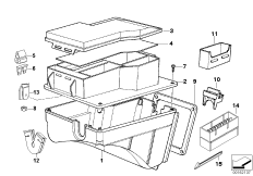 Детали блока предохранителей для BMW E36 328i M52 (схема запасных частей)