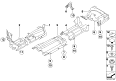 Теплоизоляция для BMW E90 M3 S65 (схема запасных частей)
